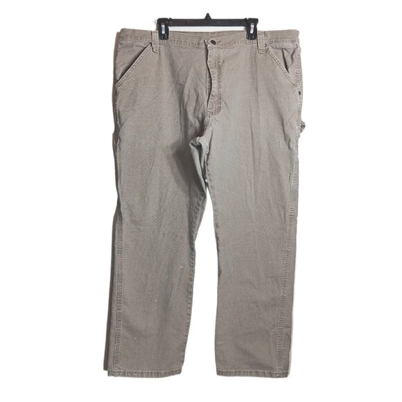Wrangler Carpenter Jeans Mens 42x30 Tan Straight Leg High Rise Classic Comfort - Picture 1 of 4